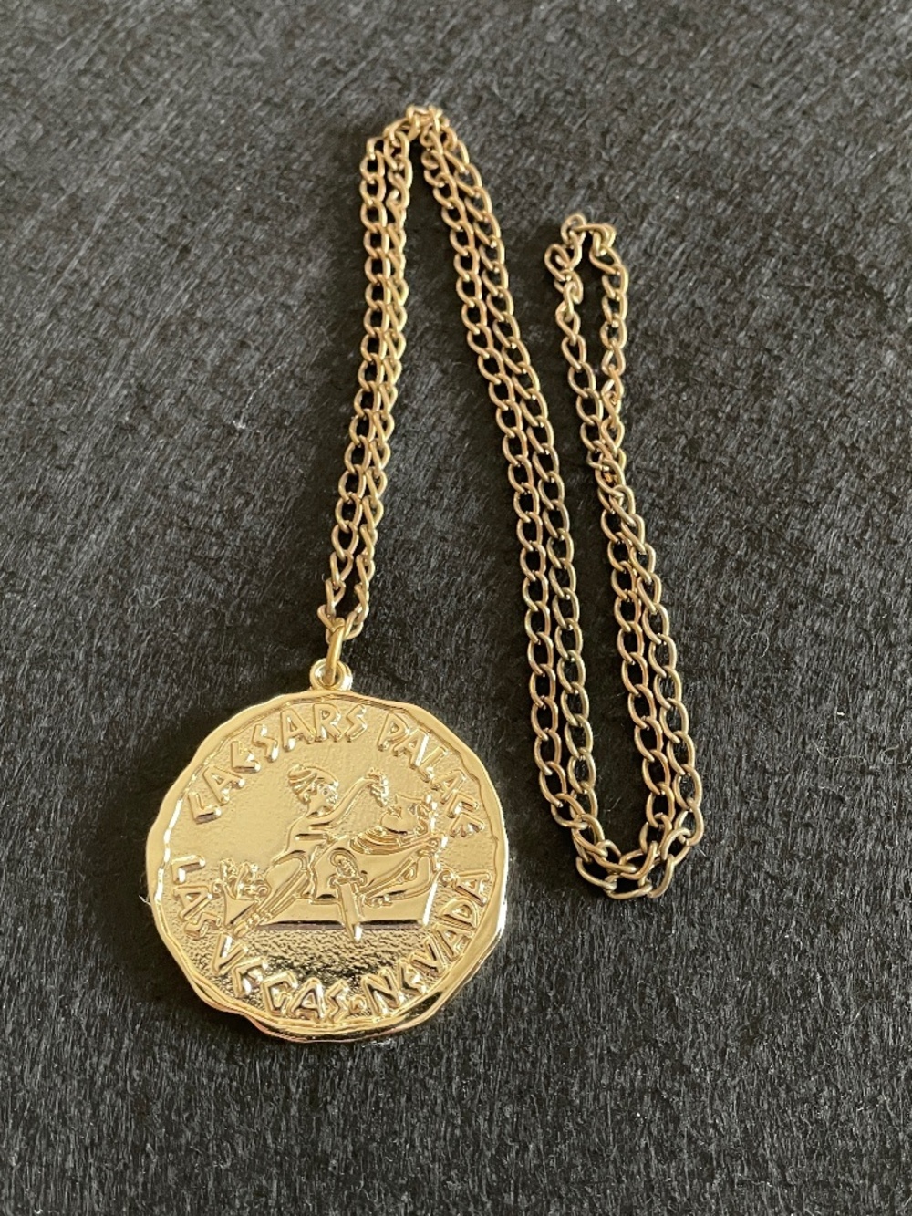 Vintage 1982 Caesars Palace Medallion Necklace Las Vegas